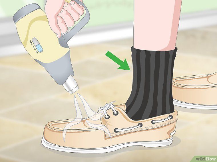 Как растянуть кроссовки при помощи фена