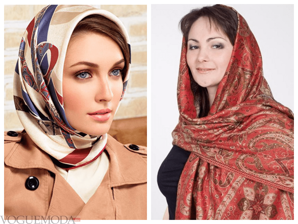 Как завязывать шарф на голову под пальто