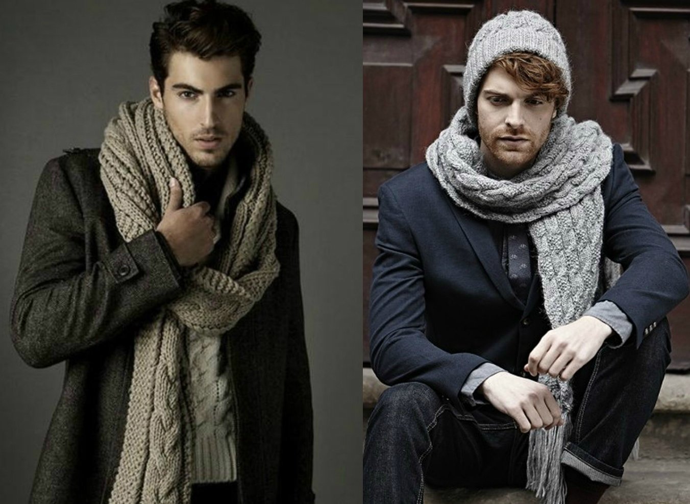 Шапка шарф пальто мужское